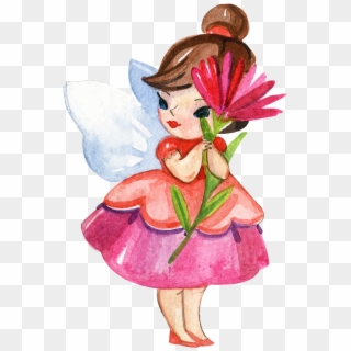 Disney Fairies Fairy Watercolor Painting Cartoon - Vector Flower Fairy Png, Transparent Png