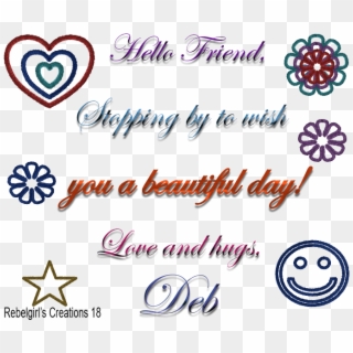 Glitter Text » Personal » Deb -hello Friend, - Heart, HD Png Download