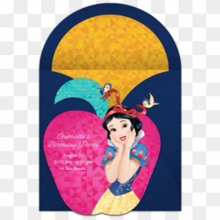 Snow White Online Invitation - Snow White Birthday Invitation Template, HD Png Download