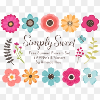 New Summer Freebie - Simple Flower Clip Art, HD Png Download