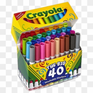 5crayola Washable Broad Line Markers - Crayola 40ct Ultra Clean Washable Broad Line Markers, HD Png Download