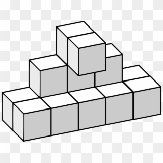 3d Tetris Three-dimensional Space Line Art Cube - Three-dimensional Space, HD Png Download