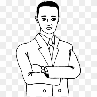 Man Wearing A Suit - Man In White Suit Cartoon, HD Png Download