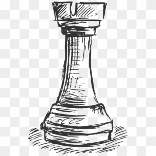 Drawing Chess Rook - Chess Piece Drawing Png, Transparent Png