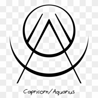 “capricorn/aquarius” Zodiac Sigil - Sigils Of Aquarius, HD Png Download