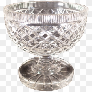Diamond Cut Glass Footed Bowl - Punch Bowl, HD Png Download