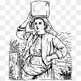 Housewife, Water Bucket, Maid, Village Woman, Lady - Milkmaid Clipart, HD Png Download