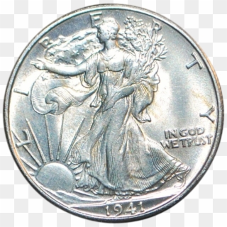 Us Walking Liberty Half Dollar Unc Coin - Dime, HD Png Download