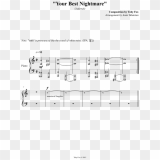 079 Your Best Nightmare Sheet Music For Piano Download - Sheet Music, HD Png Download
