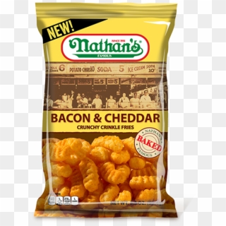 Bacon & Cheddar Crunchy Crinkle Fries - Nathan's Chips, HD Png Download
