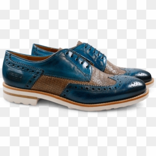 Derby Shoes Johnny 1 Classic Bluette Baby Croco Perfo - Suede, HD Png Download