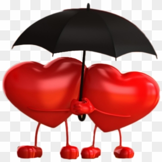 #mq #heart #hearts #red #umbrella #emoji - Two Heart With Umbrella, HD Png Download