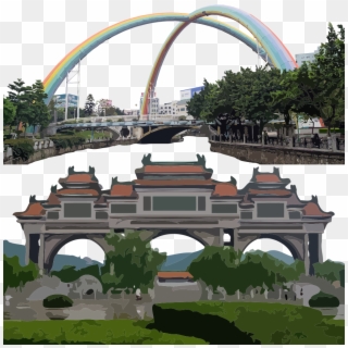 Shunde Rainbow Bridge And Shunfengshan Park - Shunfeng Mountain Park, HD Png Download
