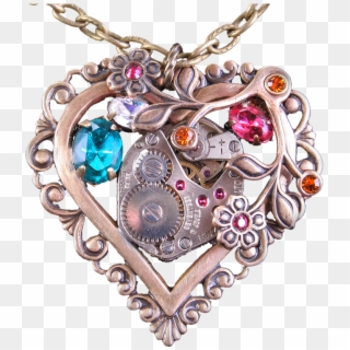 Steampunk Heart Necklace Thanks For Your Heart Steampunk - Locket, HD Png Download