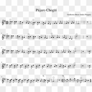Pájaro Chogüí Sheet Music Composed By Guillermo Breer - Godfather Theme Saxophone Sheet Music, HD Png Download