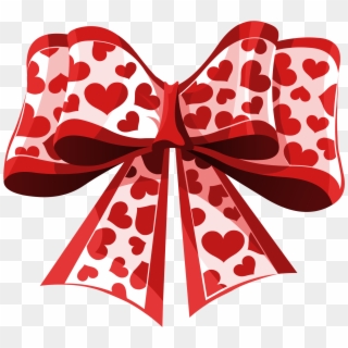 Valentine Red Heart Bow Png Clipart Picture - Valentine Bow Png, Transparent Png