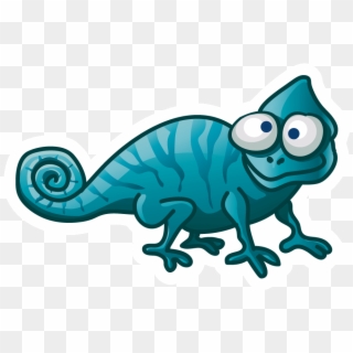 Lizard Chameleons Reptile - Camaleão Desenho Azul, HD Png Download