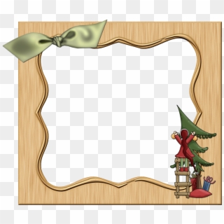Christmas Gold Png Photo Frame With Red Bow Christmas, Transparent Png