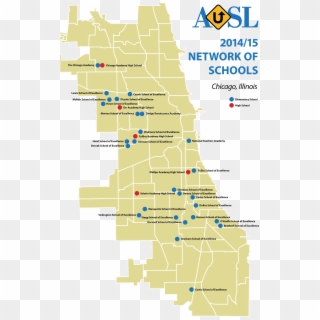 Ausl Network Of Schools Map - Chicago Crime Map 2018, HD Png Download
