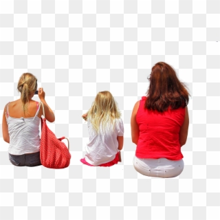 Threegirlslookingback - Kids Sitting Back Png, Transparent Png