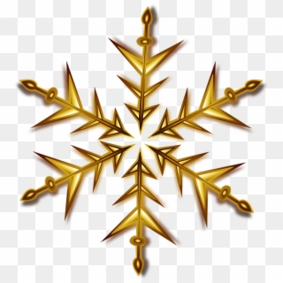 Christmas Star Vector Png - Gold Snowflake Clipart, Transparent Png