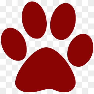 Red Pawprints - Paw Clipart, HD Png Download