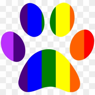 Clipart Rainbow Paw Print - Rainbow Paw Print Clipart, HD Png Download