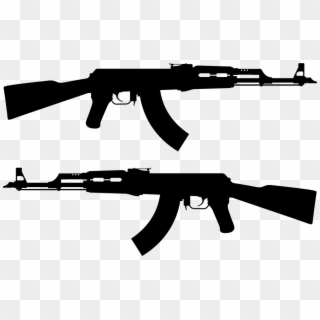 Ar15 Drawing Tattoo - Ak 47 Silhouette, HD Png Download