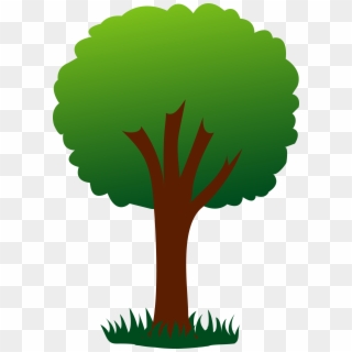 Simple Green Tree In Grass - Tree Clip Art, HD Png Download