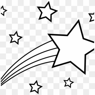 Stars Black And White - Shooting Star Clipart Black And White, HD Png Download