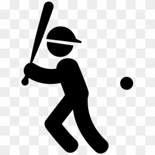 Baseball Player With Bat Ball And Cap Comments - Baseball Player Icon, HD Png Download
