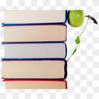 Stack Of Books And Apple Png Image - Apple, Transparent Png