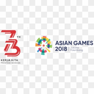 Logo Hut Ri Ke-73 Dan Asian Games - Asian Games Logo Png, Transparent Png