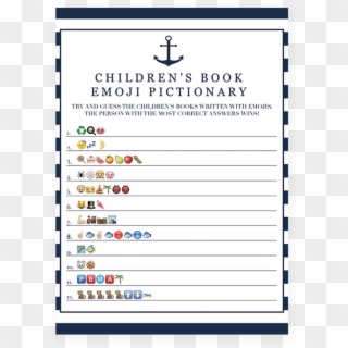 Books Emoji Png - Emoji Pictionary Baby Shower, Transparent Png