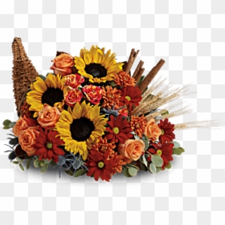 Free Png Download Sunflowers And Orange Roses Are Accented - Cornucopia Flowers, Transparent Png