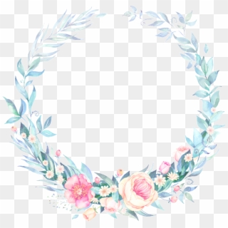 Fresh Pink Yellow Flowers Hand Painted Garland Decorative - Wreath, HD Png Download