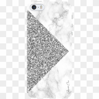 Coque Iphone 5c Silver Glitter And Marble - Mobile Phone Case, HD Png Download