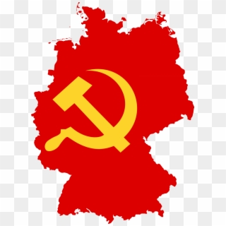 Flag Map Of Germany - Communist Germany Flag Map, HD Png Download