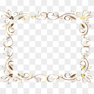 Delicate Gold Frame - Gold Star Border Clipart, HD Png Download