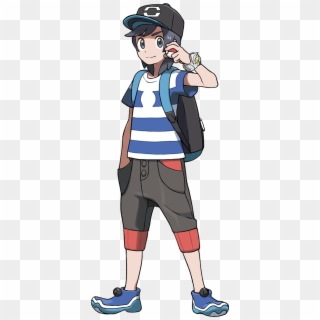 Pokémon Sun & Moon Characters - Pokemon Sun And Moon Male Trainer, HD Png Download