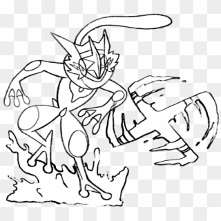 Ash Coloring Pages Related - Pokemon Drawings Ash Greninja, HD Png Download