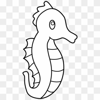 Cute Seahorse Line Art - Cute Seahorse Clipart Black And White, HD Png Download