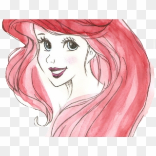 Ariel Png Transparent Images - Disney Princess Watercolor Drawing, Png Download