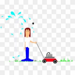 Png Black And White Man Cutting Grass Clipart - Illustration, Transparent Png