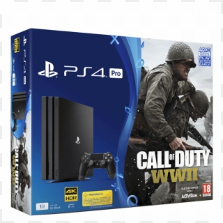 Sony Playstation 4 Pro 1tb Call Of Duty Wwii - Playstation 4 Pro Ww2 Bundle, HD Png Download