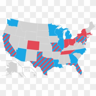 Open - Us Red Blue Map 2018, HD Png Download
