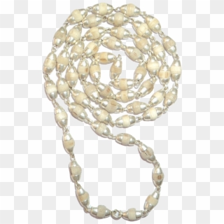 White Tulsi Beads Mala In Silver Conical Caps - Bead, HD Png Download