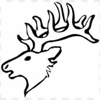 Deer Head For Scroll Saw Pattern - Simple Elk Head Drawing, HD Png Download