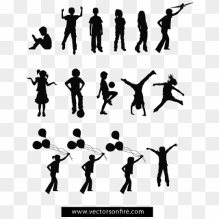 Child Silhouette Png Vector Free - Children Silhouettes Free Vector, Transparent Png