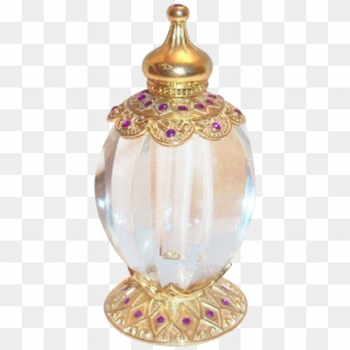 Beautiful Clear Cut Glass Perfume Bottle From Theantiquechasers - Brass, HD Png Download